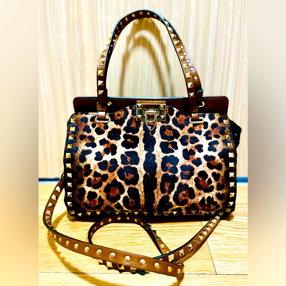 FOR SALE: Valentino Rockstud calf hair small crossbody